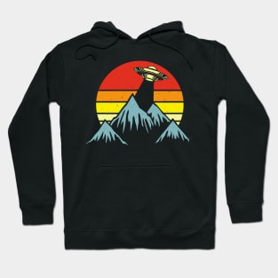 Retro alien ufo mountain Hoodie